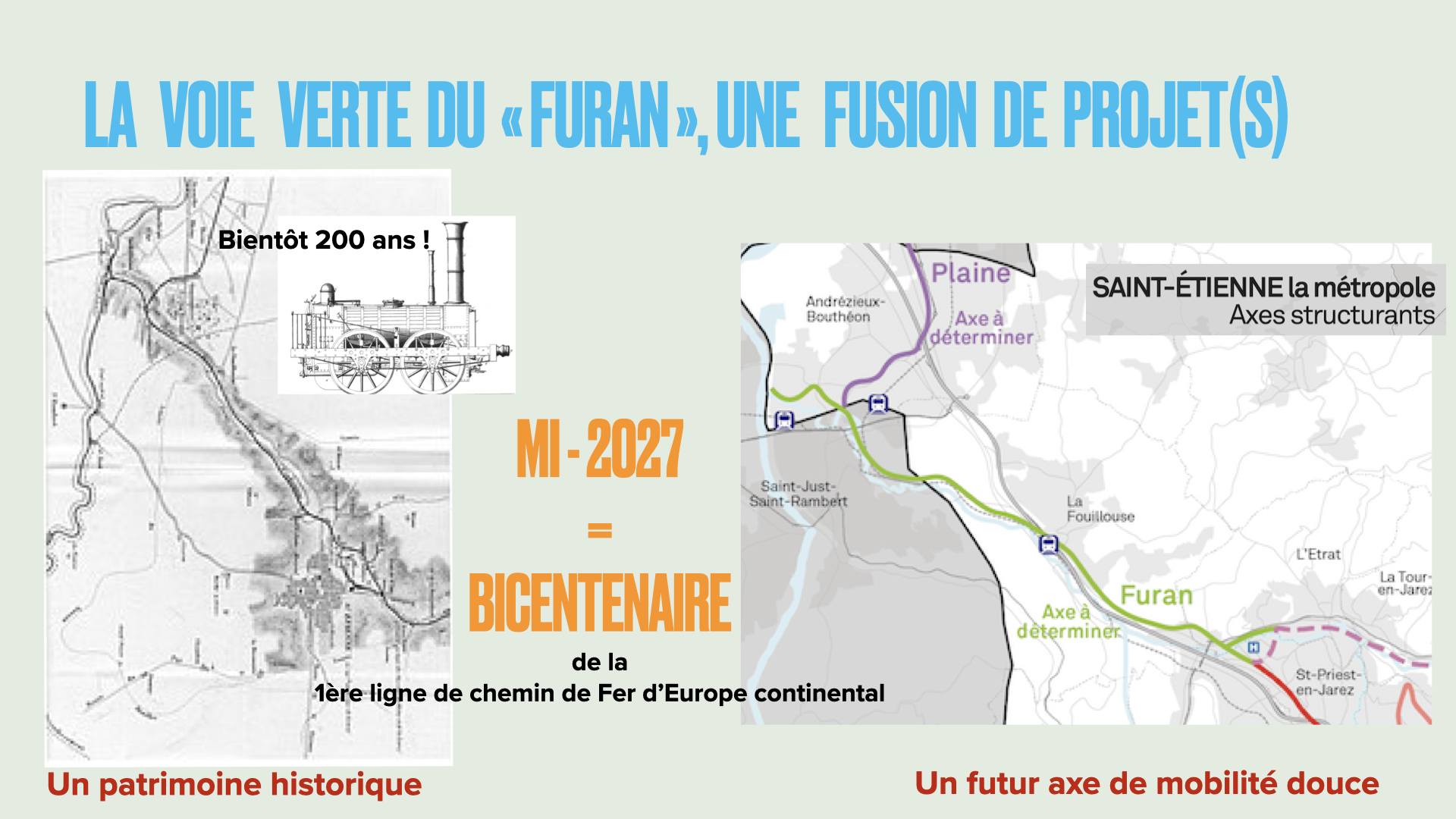 voie verte du furan rivière furan fouillouse Andrézieux-Bouthéon CHU Nord ligne de chemin de fer 1827 valorisation du patrimoine ferroviaire bicentenaire 200 ans 