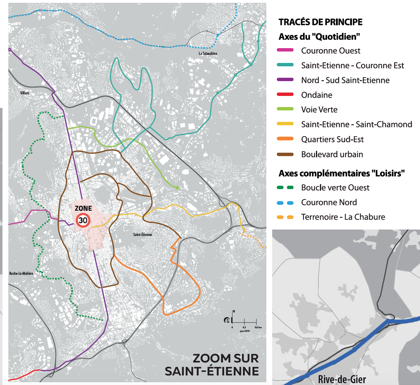 carte plan vélo saint-etienne metropole 2019 ville de saint-etienne